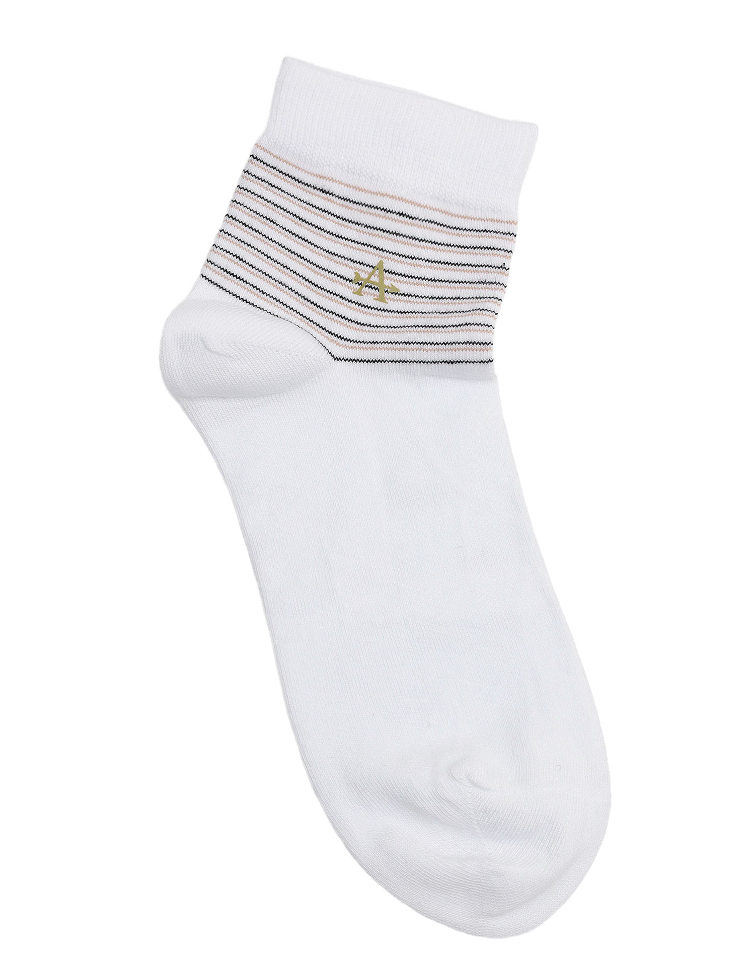 Arrow Ankle Length Striped Cotton Socks - Pack Of 3