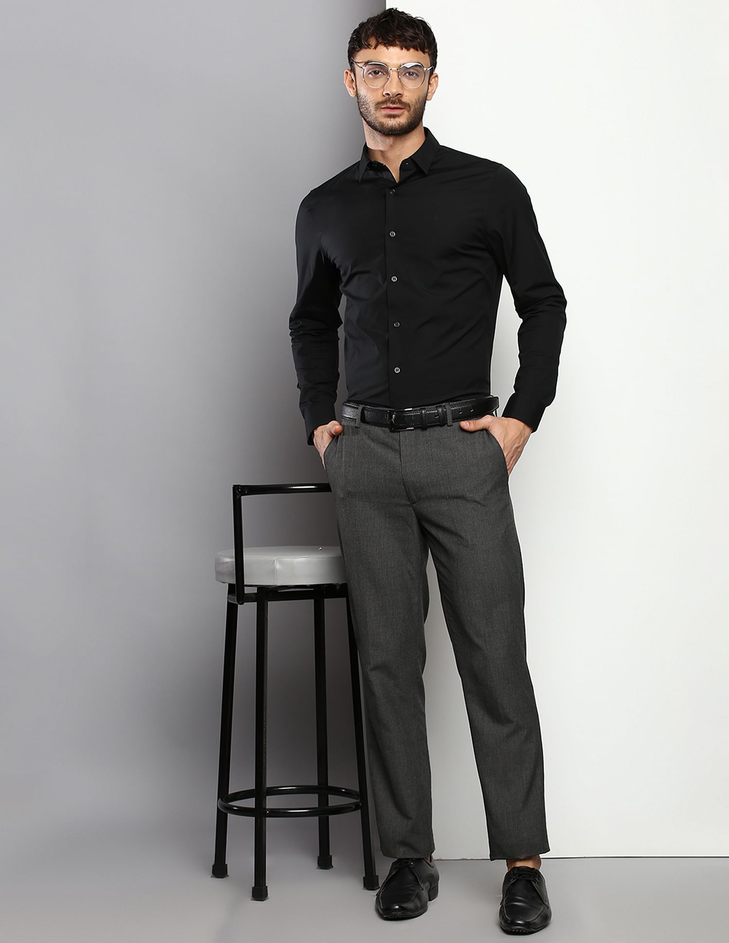 Calvin Klein Jeans Stretch Poplin Slim Fit Casual Shirt