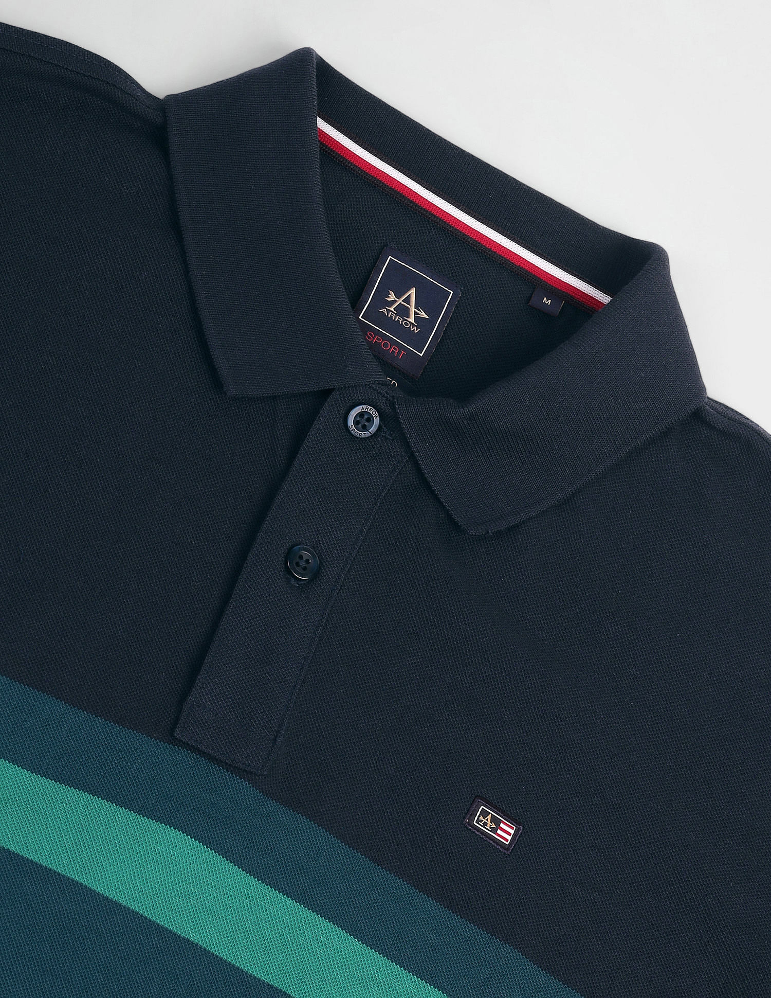 Arrow Sports Horizontal Stripe Cotton Polo Shirt