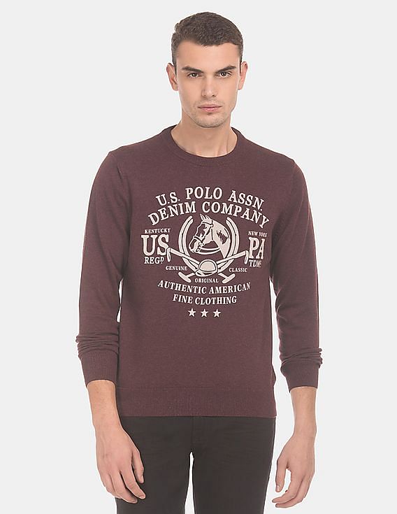 U.S. Polo Assn. Denim Co. Printed Crew Neck Sweater