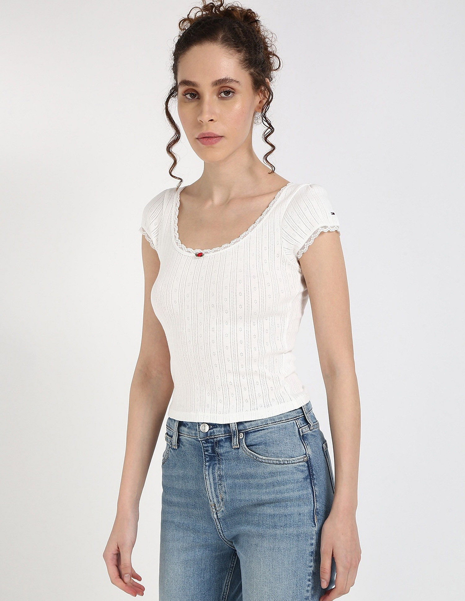 Tommy Hilfiger Slim-Fit Cotton Round Neck Top