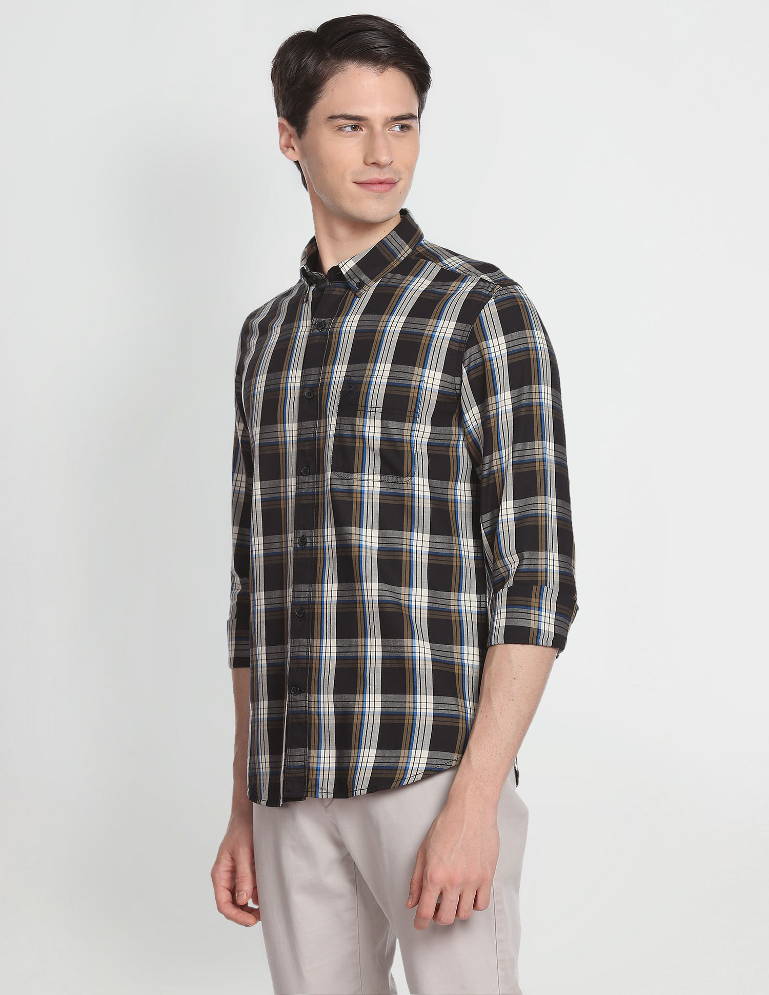 U.S. Polo Assn. Denim Co. Button Down Collar Tartan Check Casual Shirt