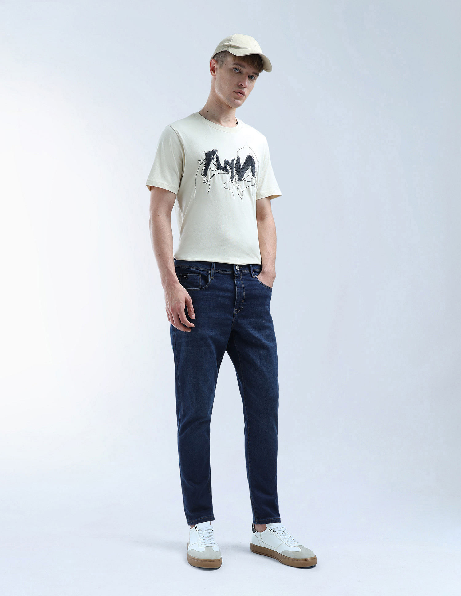 Flying Machine Flex Knit-Max Mankle Relaxed Tapered Jeans