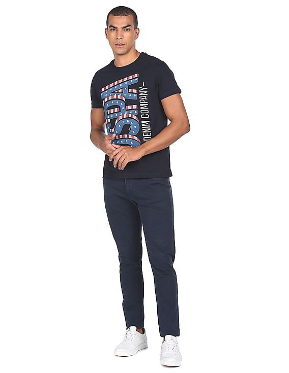 U.S. Polo Assn. Denim Co. Ribbed Neck Brand Print T-Shirt