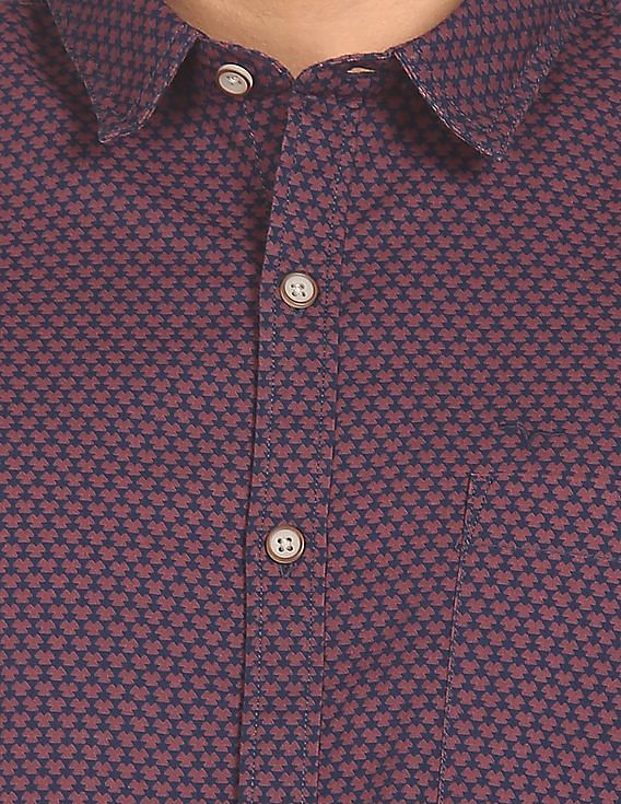 Flying Machine Printed Cotton Casual Shirt