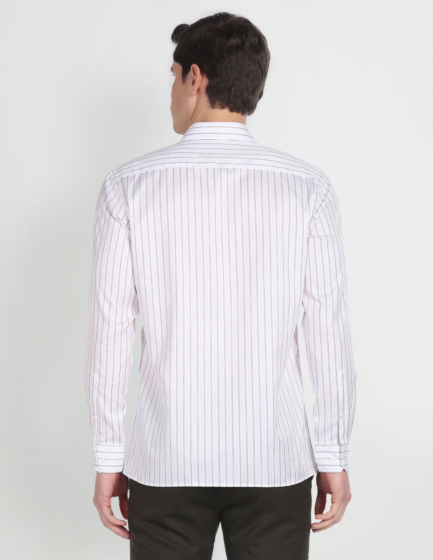 Arrow Vertical Stripe Auto Press Shirt
