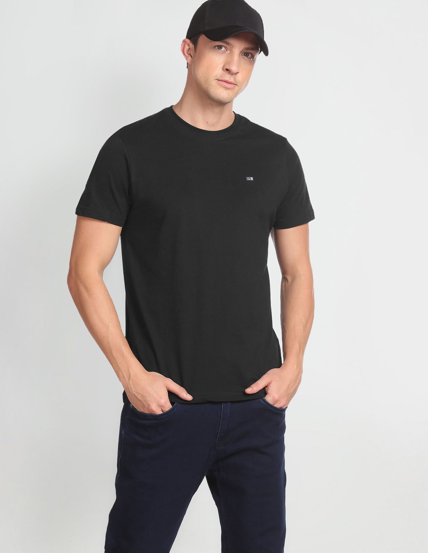 Arrow Sports Solid Cotton T-Shirt