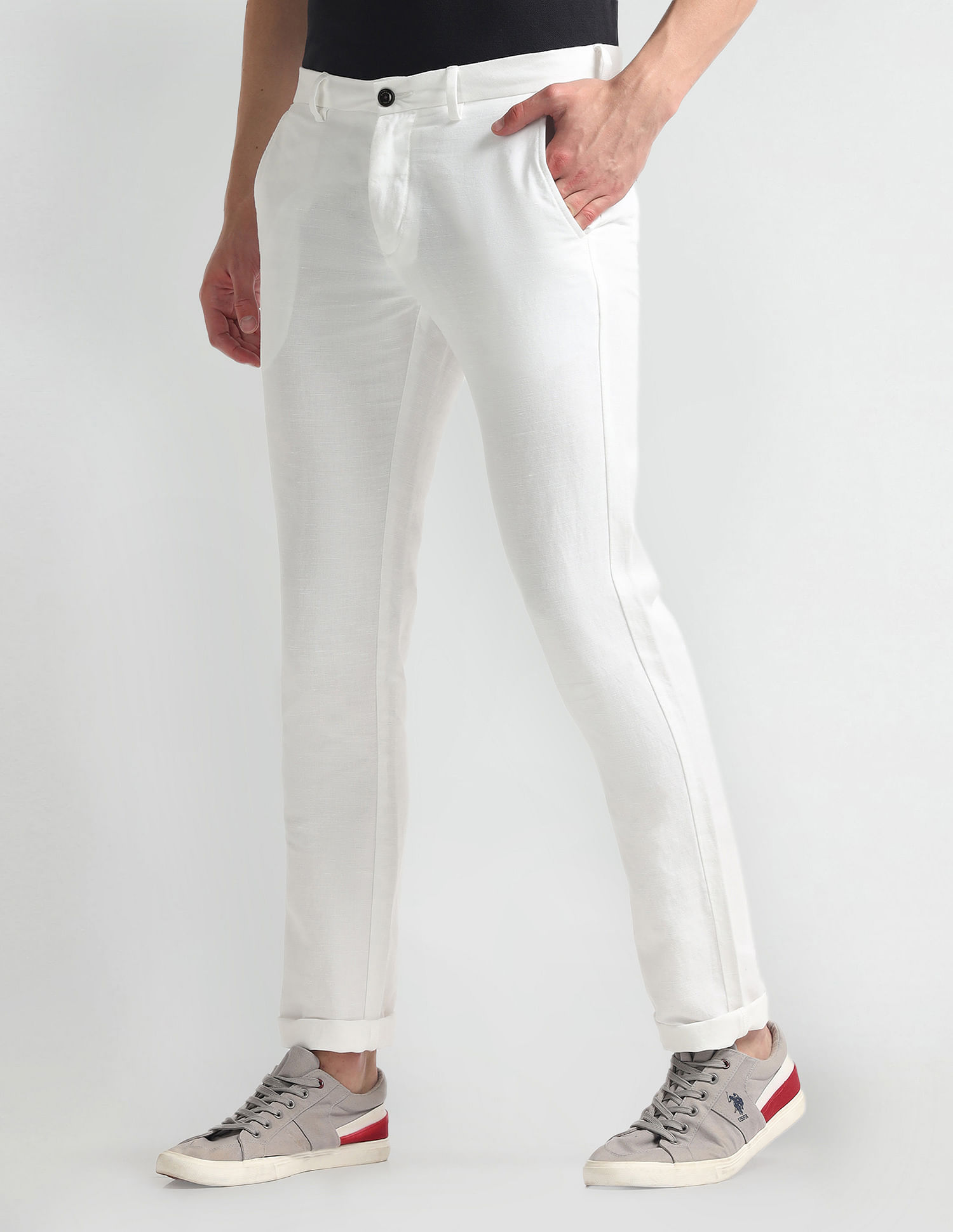 Arrow Sports Bronson Slim Fit Solid Trousers