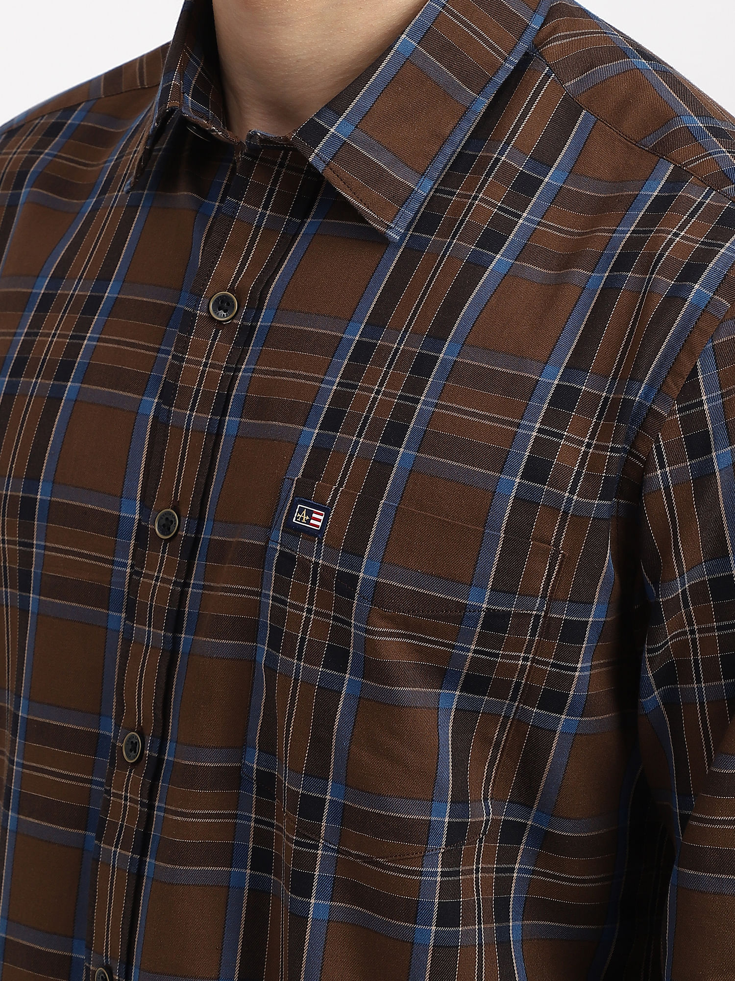 Arrow Sports Plaid Twill Casual Shirt