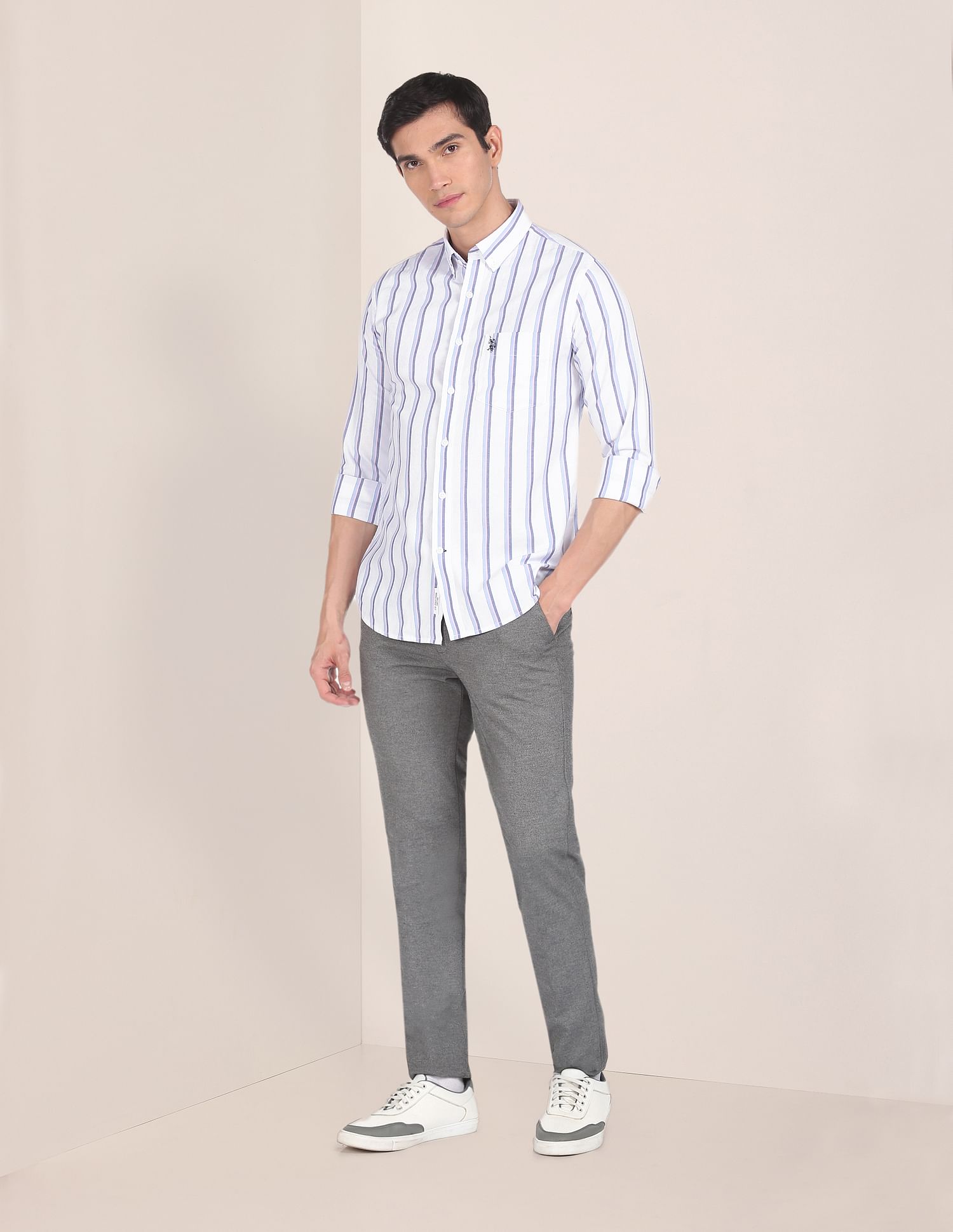 U.S. Polo Assn. Pure Cotton Striped Casual Shirt