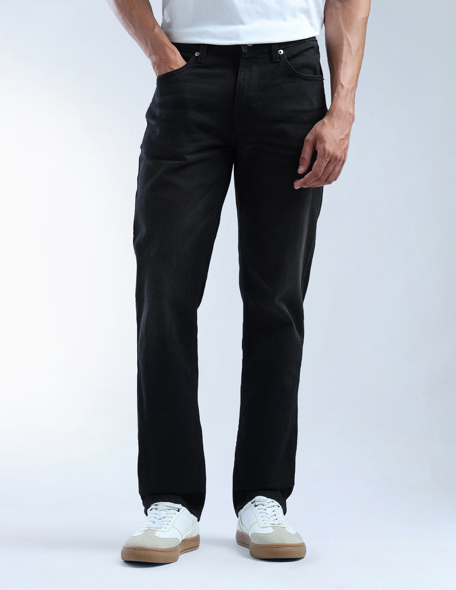 Flying Machine Mankle Relaxed Tapered Mid Rise Jeans