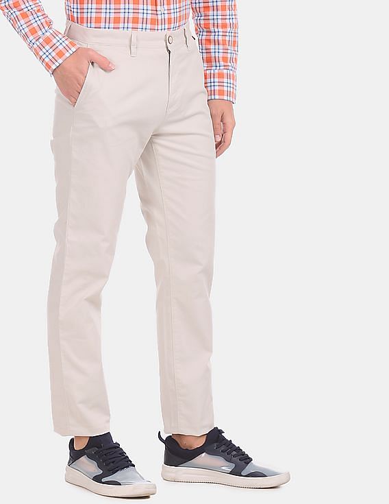 Buy U.S. Polo Assn. Solid Cotton Lycra Trousers - NNNOW.com