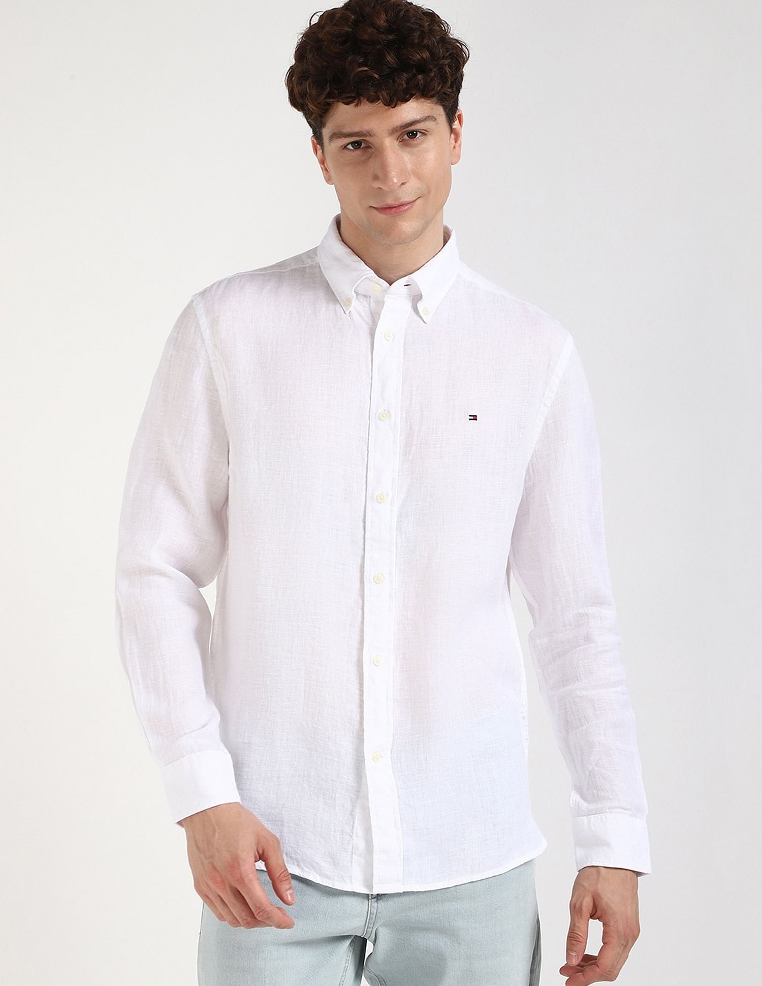 Tommy Hilfiger Solid Regular-Fit Linen Shirt
