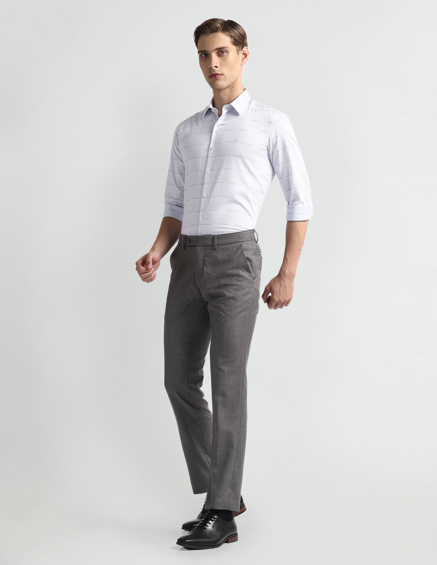 Arrow Newyork Horizontal Stripe Slim Fit Shirt