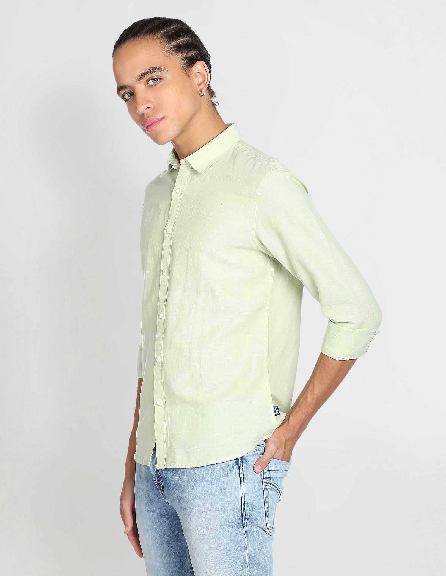 Flying Machine Regular Weave Slim Fit Shirt