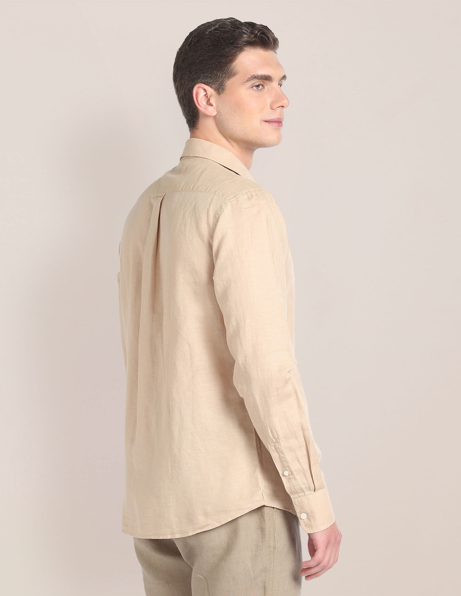 Breezy Linen Short Sleeve Classic Shirt - Beige – The Lifestyle Co
