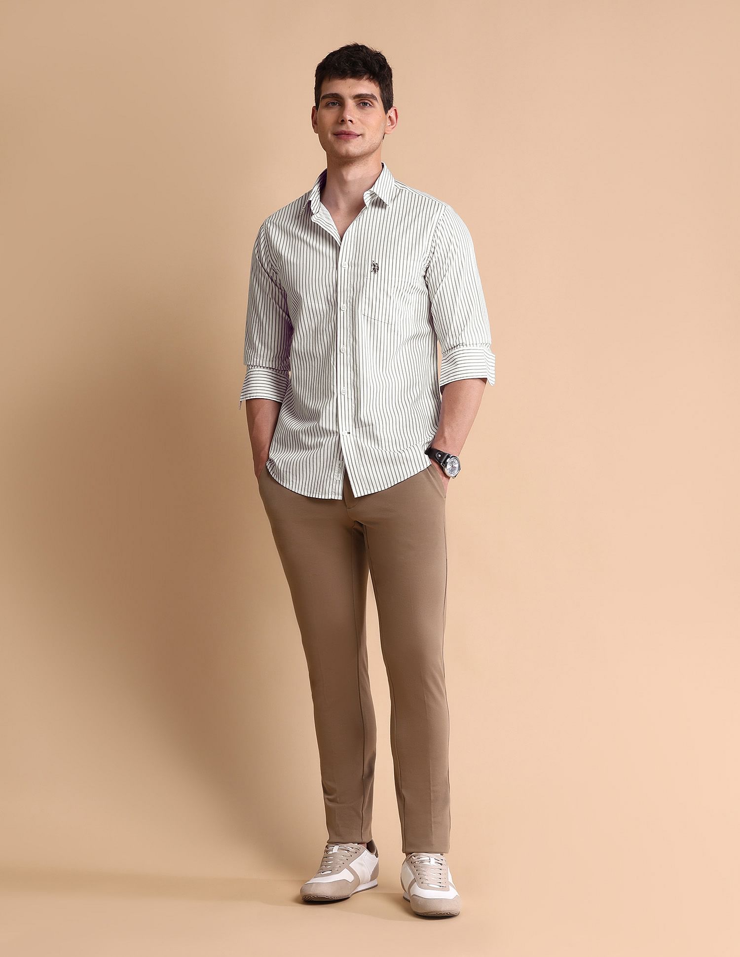 U.S. Polo Assn. Vertical Striped Tailored Fit Shirt