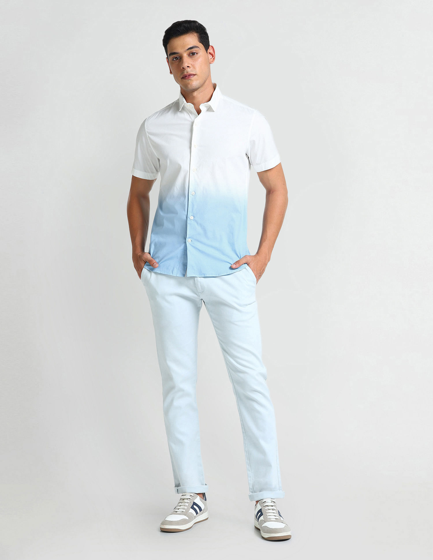Arrow Sports Pure Cotton Ombre Shirt