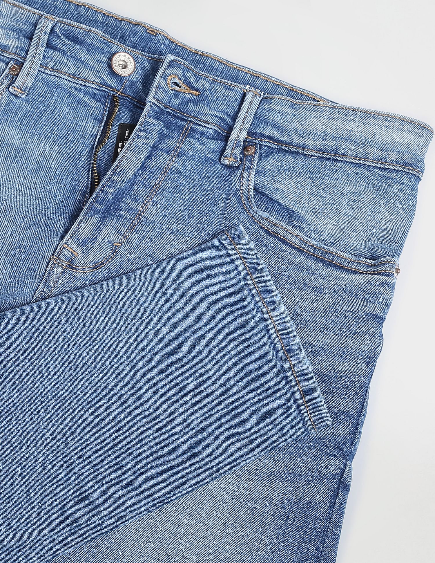 Flying Machine Whiskered Slim Tapered Fit Jeans