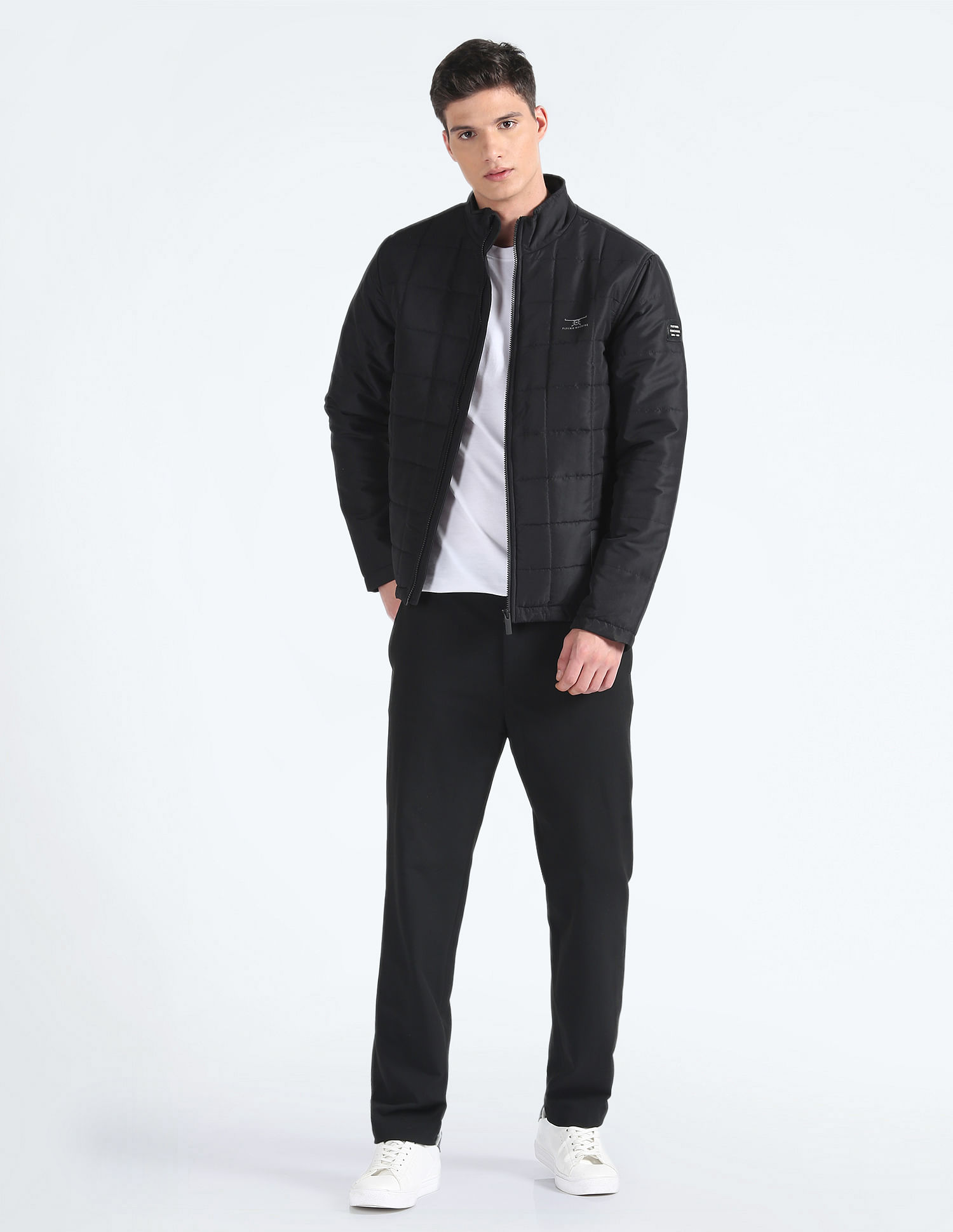 Flying Machine Stand Collar Puffer Jacket