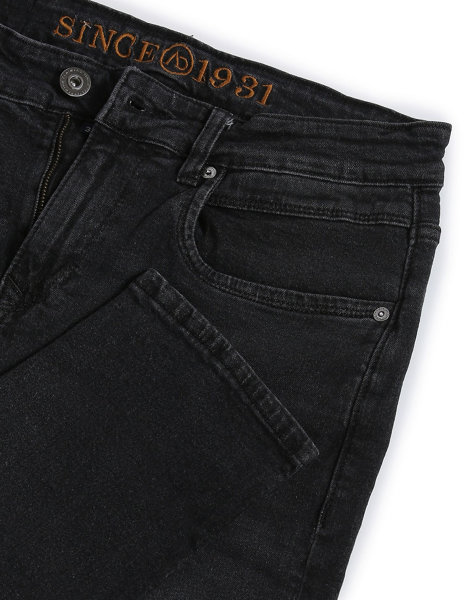AD by Arvind Stone Wash Slim Fit Stretch Jeans