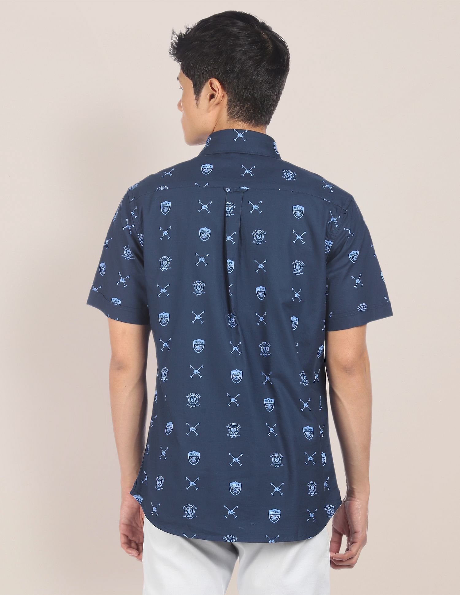 U.S. Polo Assn. Spread Collar Printed Casual Shirt