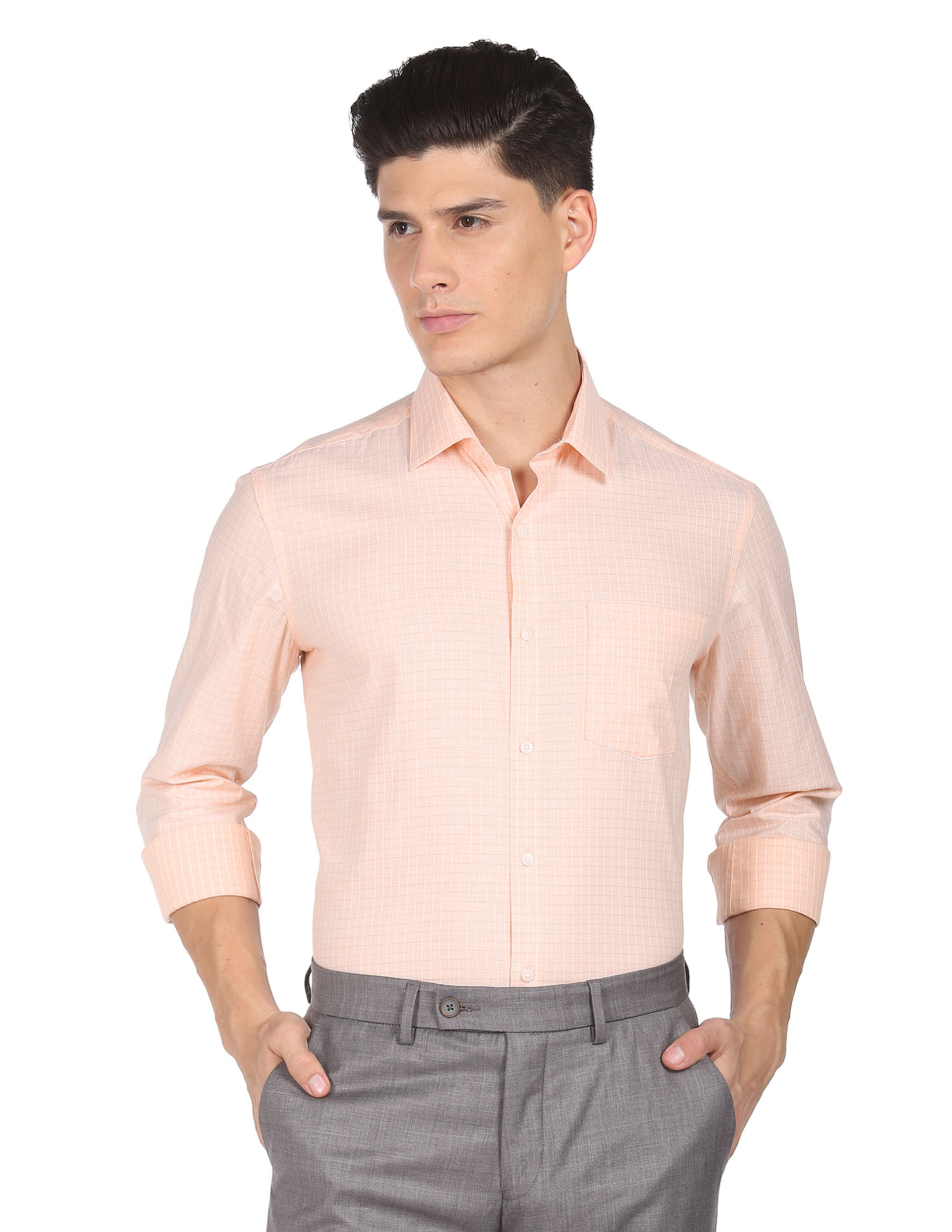 Arrow Micro Check Manhattan Slim Fit Shirt