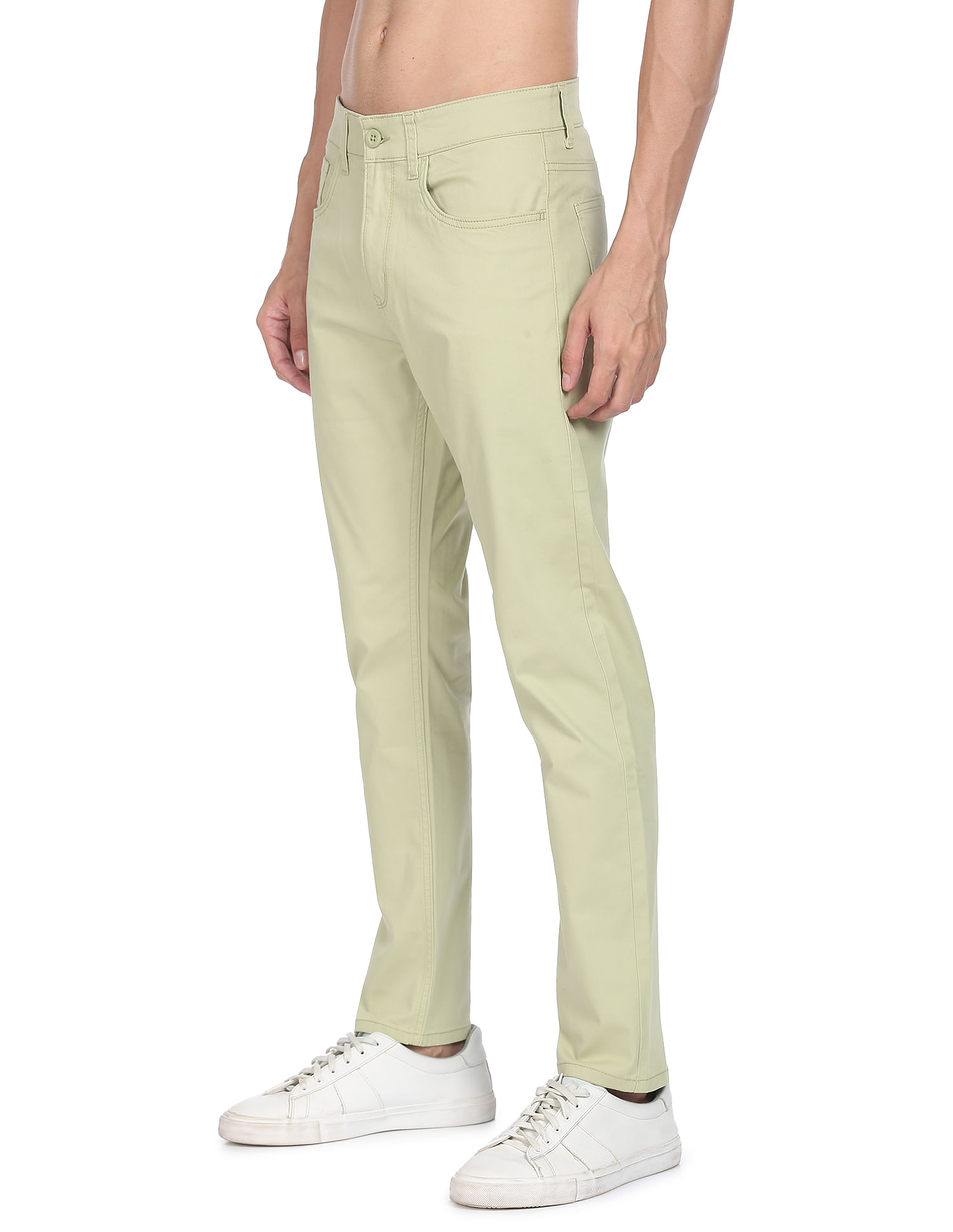 Flying Machine Mid Rise Twill Trousers