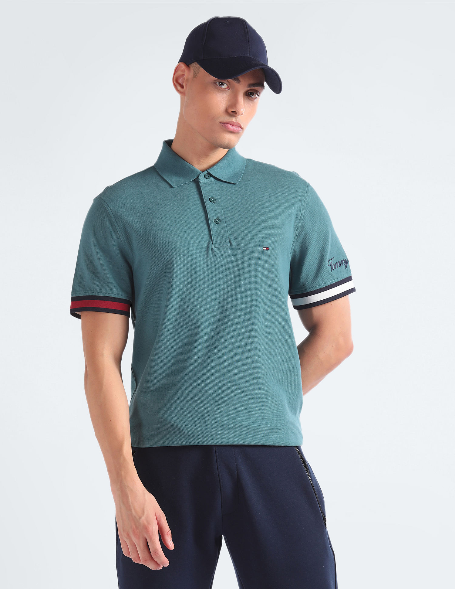 Tommy Hilfiger Flag Cuff Slim Polo Shirt