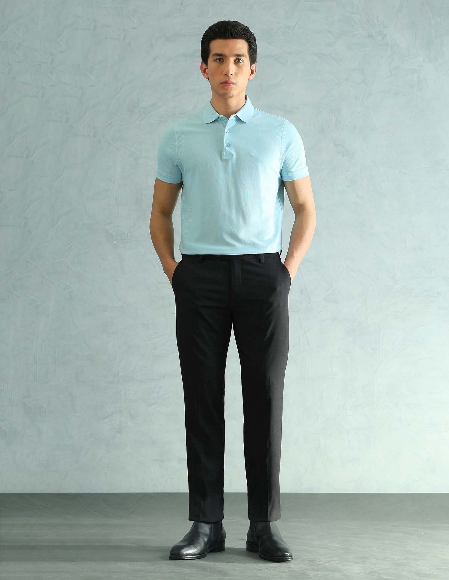 Arrow Solid Slim Fit Formal Trousers