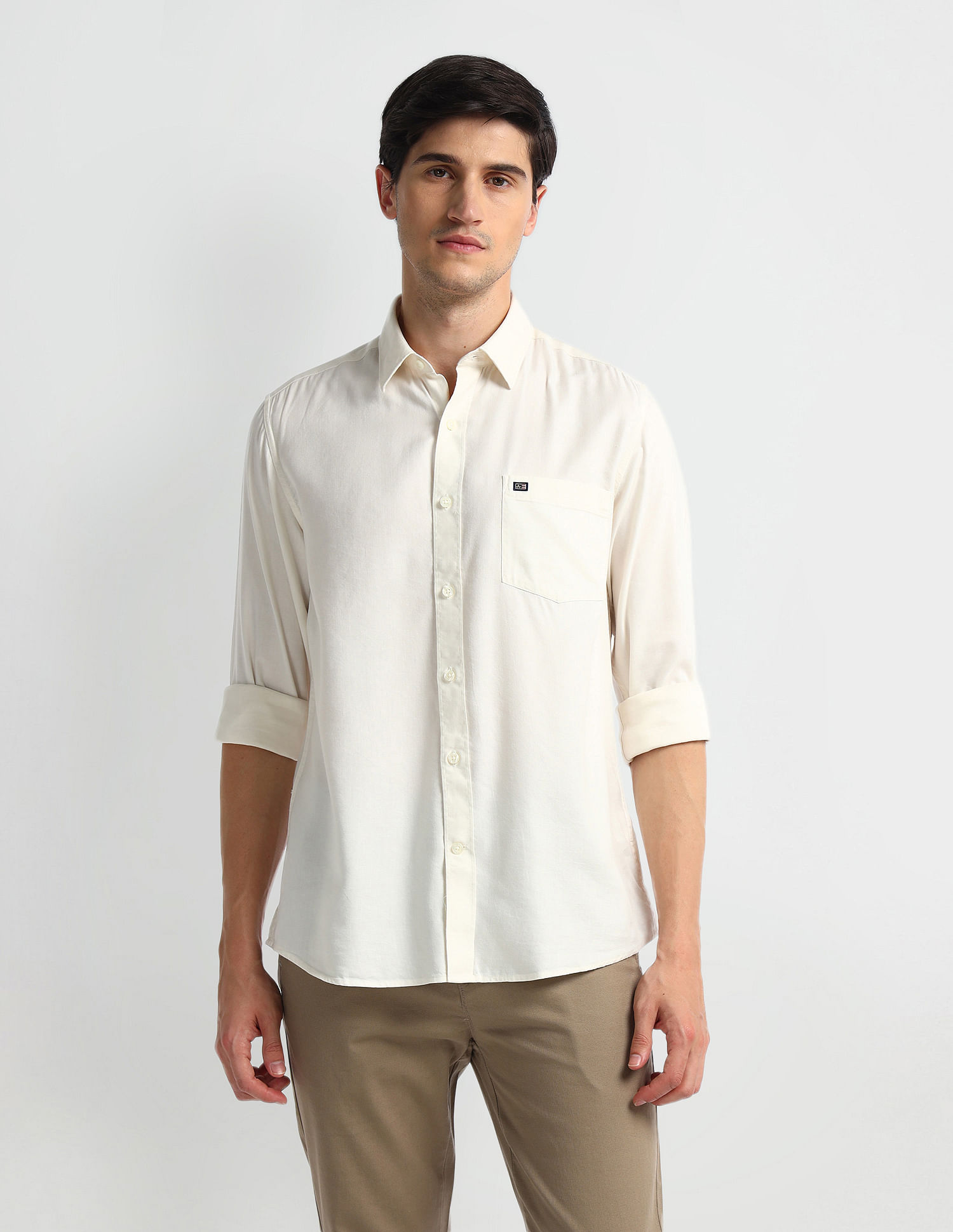 Arrow Sports Solid Cotton Shirt