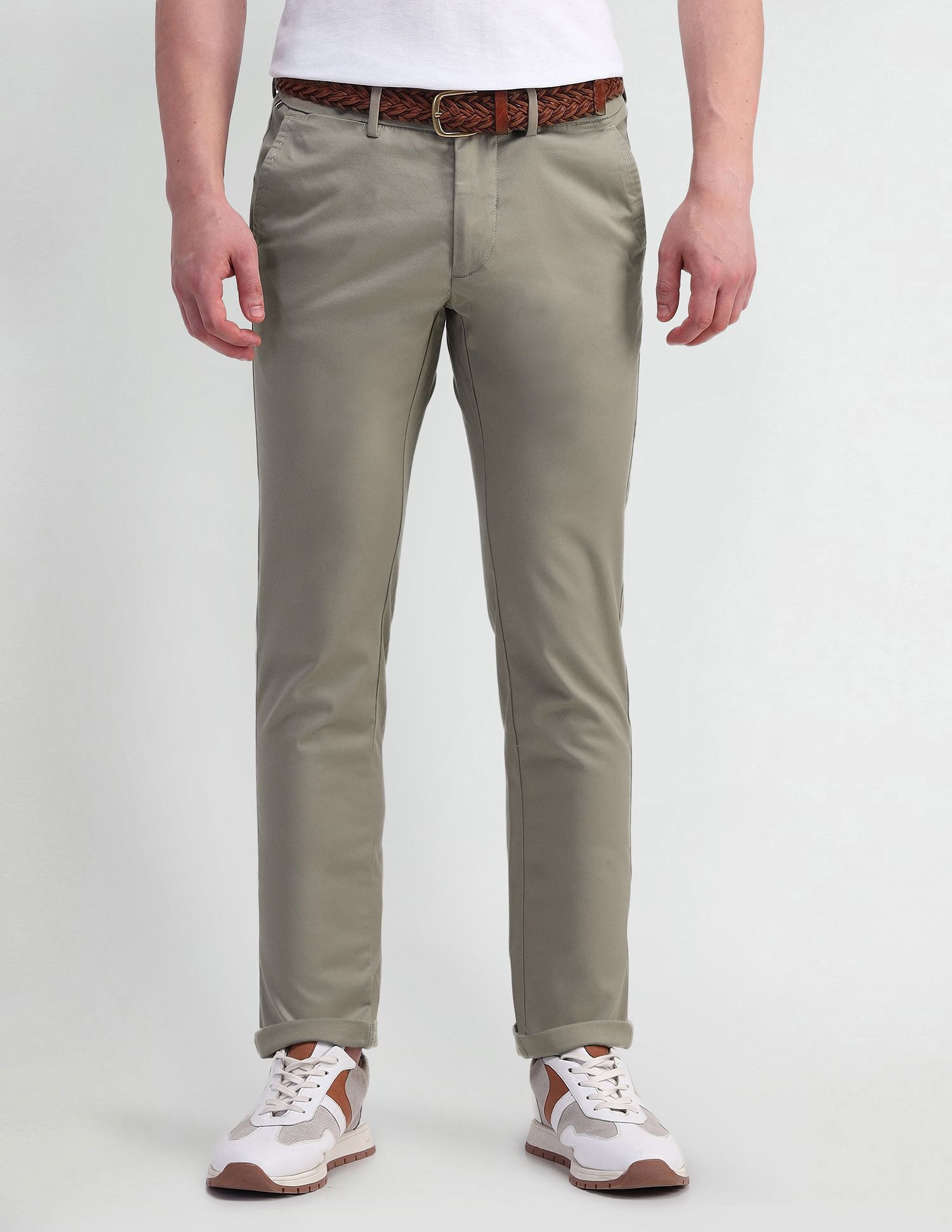 Arrow Sports Slim Fit Twill Trousers