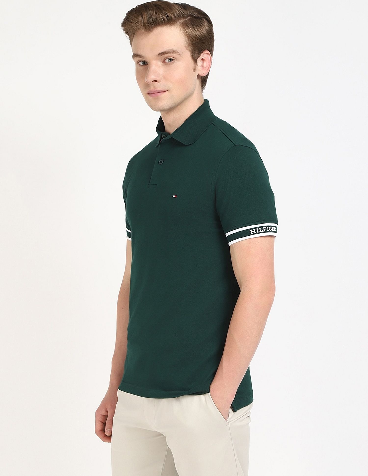 Tommy Hilfiger Solid Regular-Fit Cotton Polo Shirt