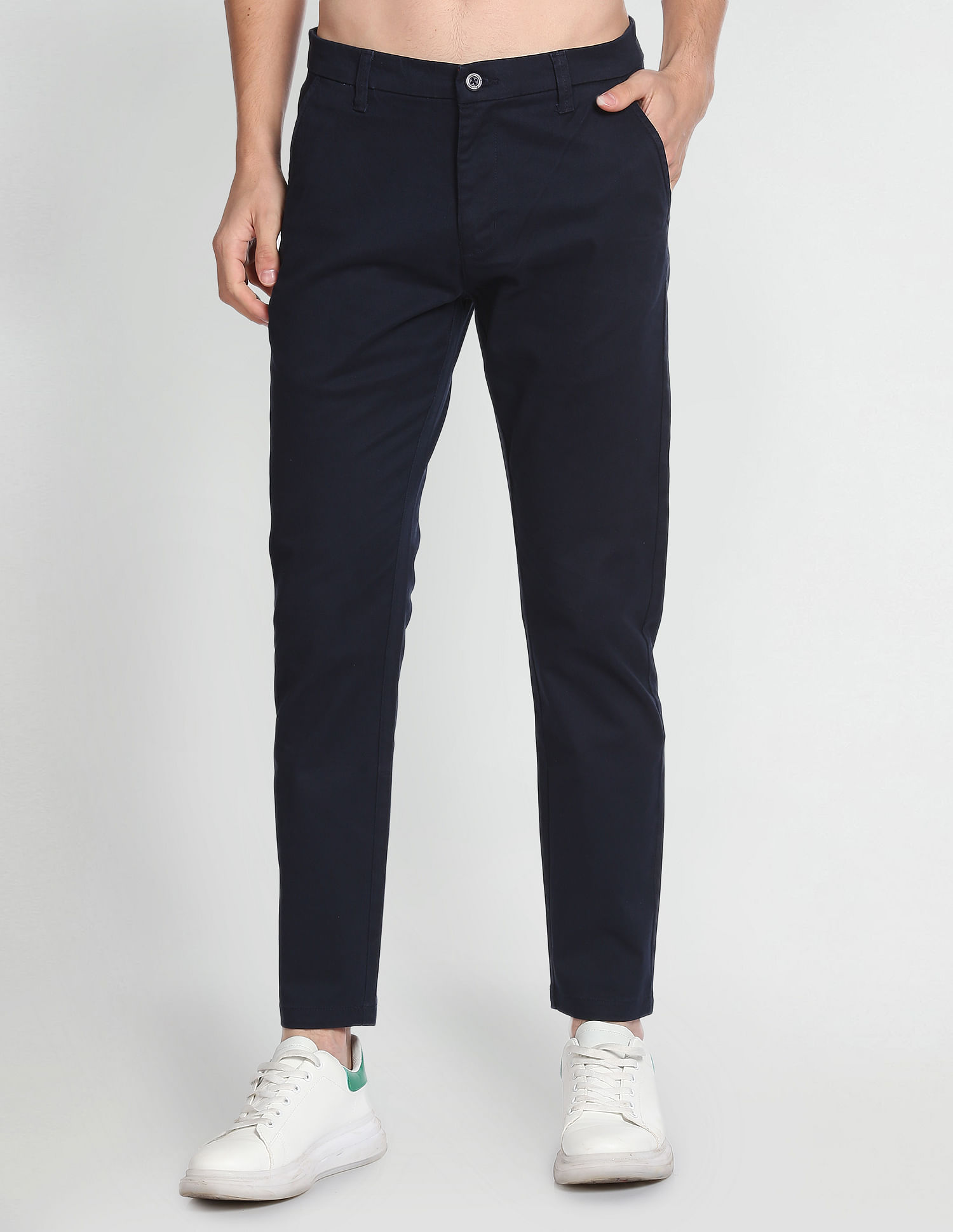 Flying Machine Twill Geometric Print Trousers