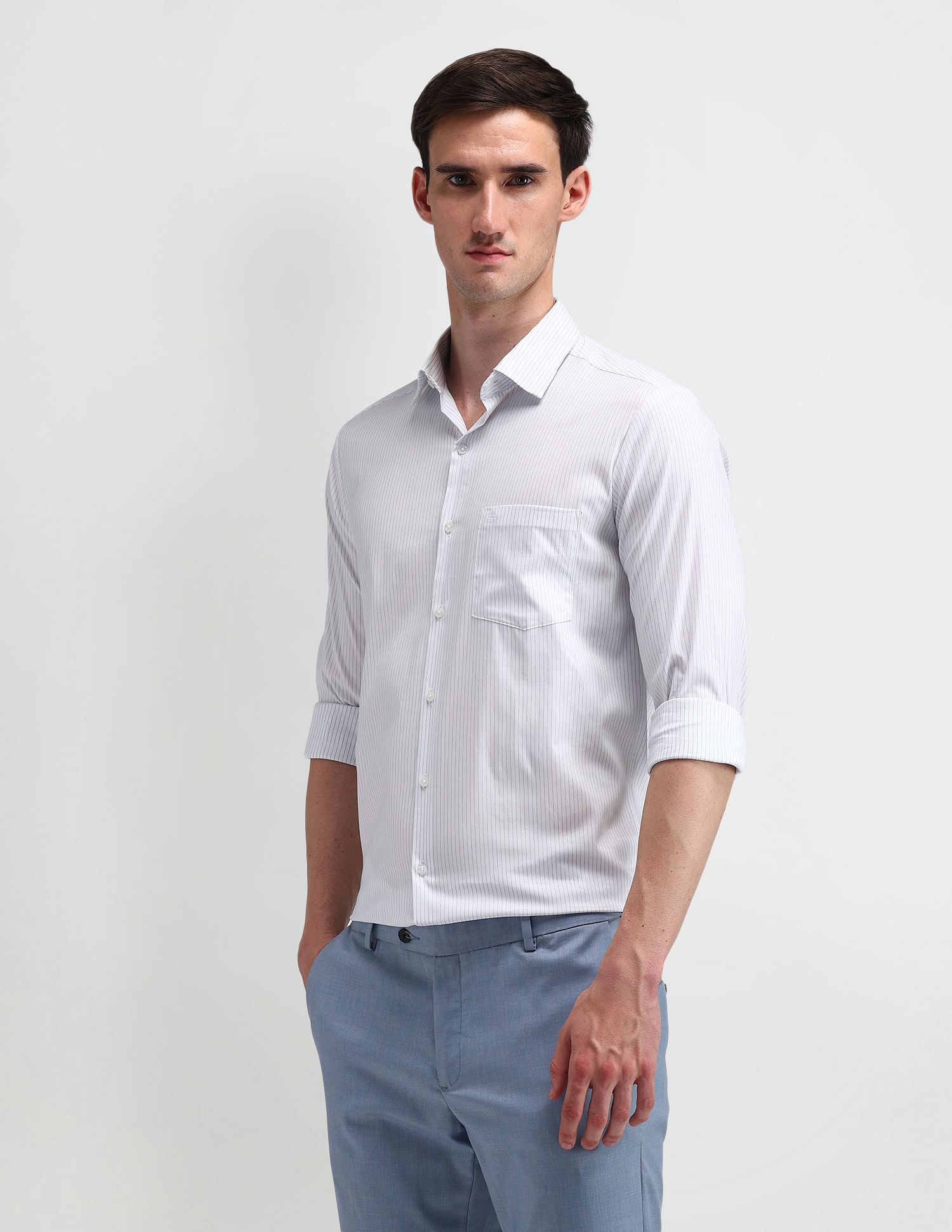 Arrow Pinstriped Slim Fit Shirt