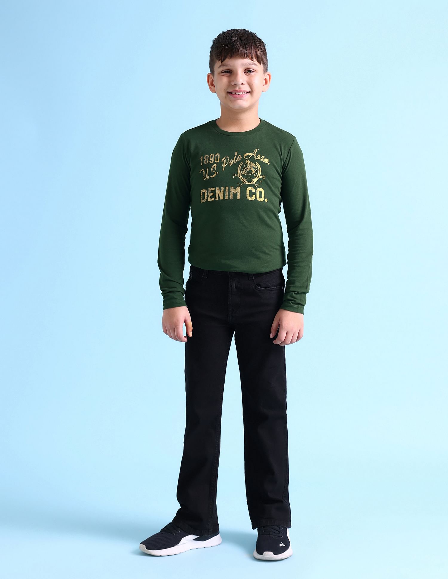 U.S. Polo Assn. Kids Mid Rise Rinsed Bootcut Jeans