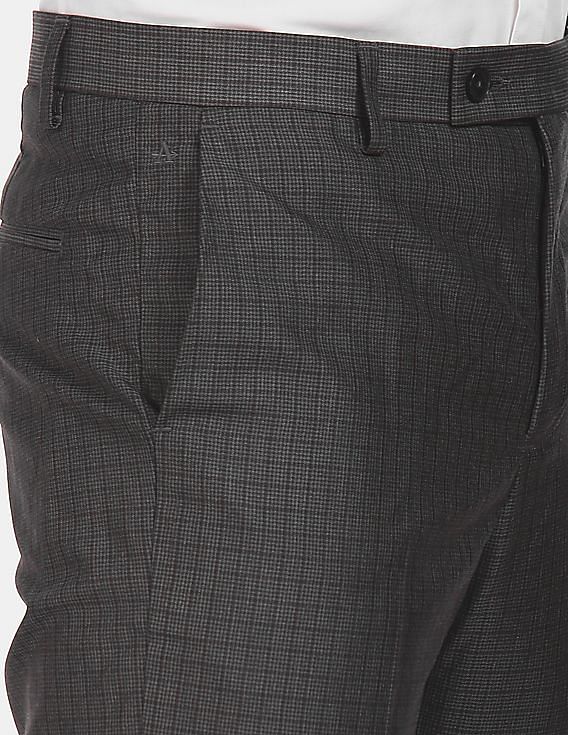 Buy Arrow Newyork Men Dark Grey Mid Rise Check Formal Trousers  NNNOWcom