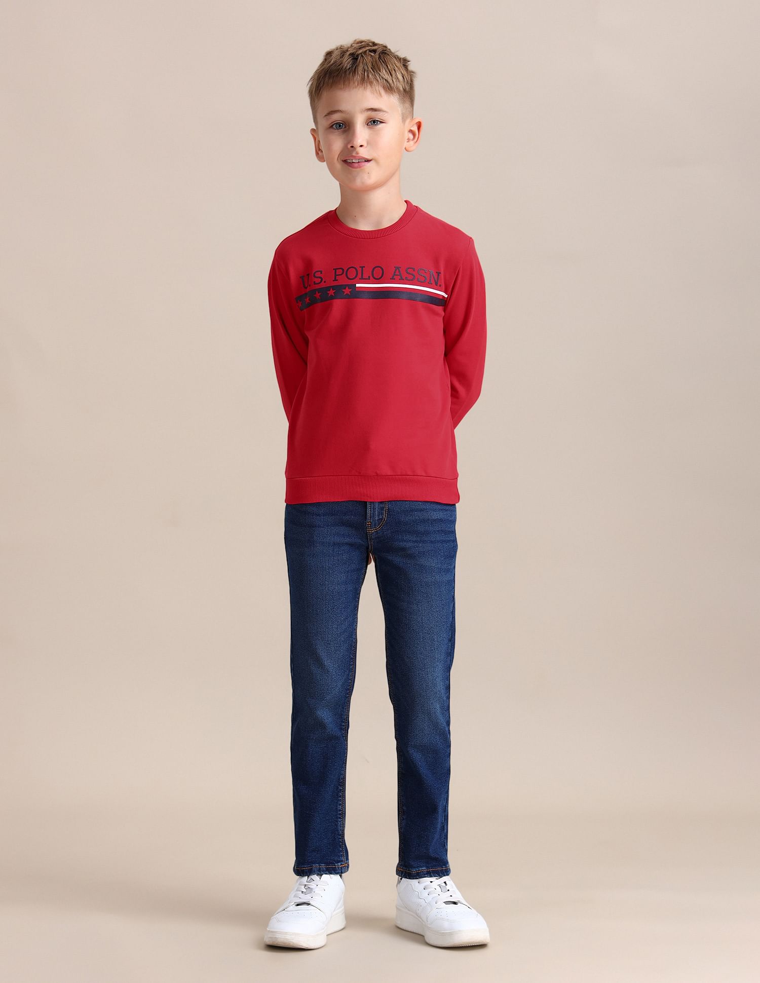 U.S. Polo Assn. Kids Brand Printed Regular Fit Sweatshirt