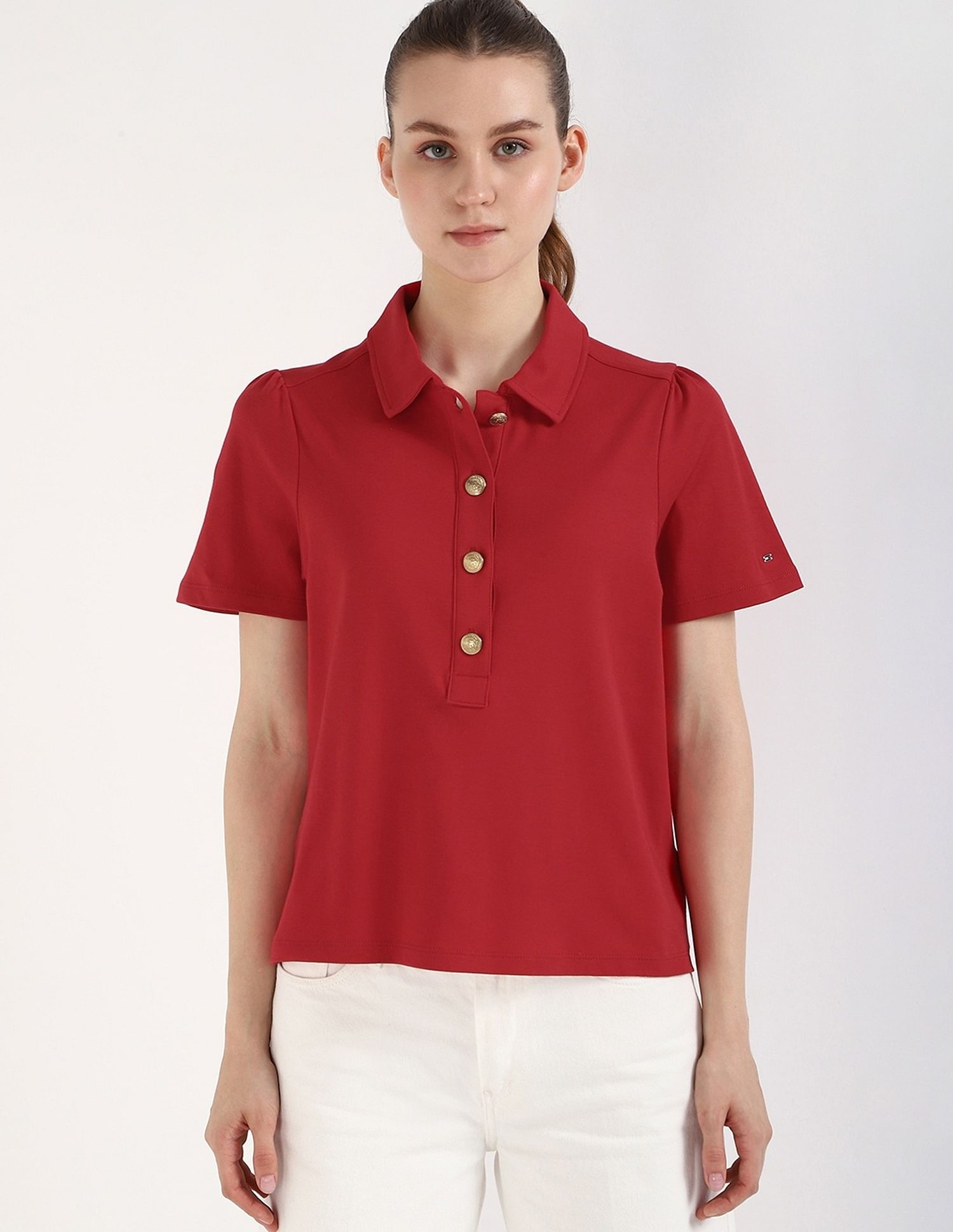 Tommy Hilfiger Solid Slim-Fit Cotton Polo T-Shirt