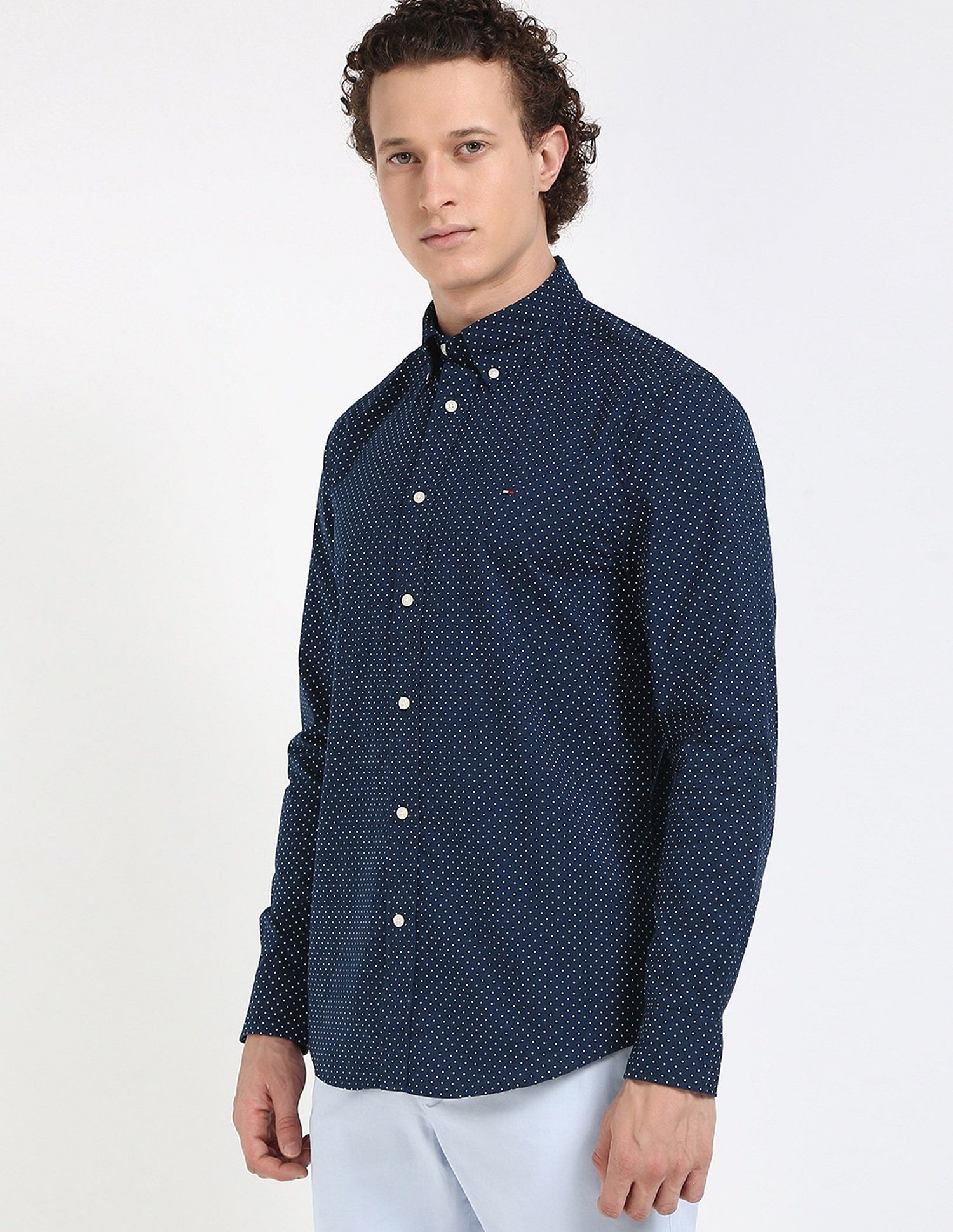 Tommy Hilfiger Printed Regular-Fit Poplin Woven Shirt