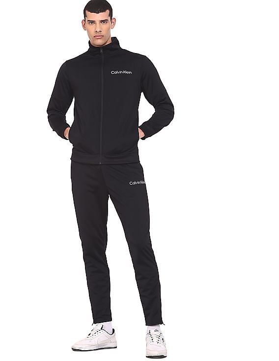 Buy Calvin Klein Men Black Solid Long Sleeve Track Suit NNNOW