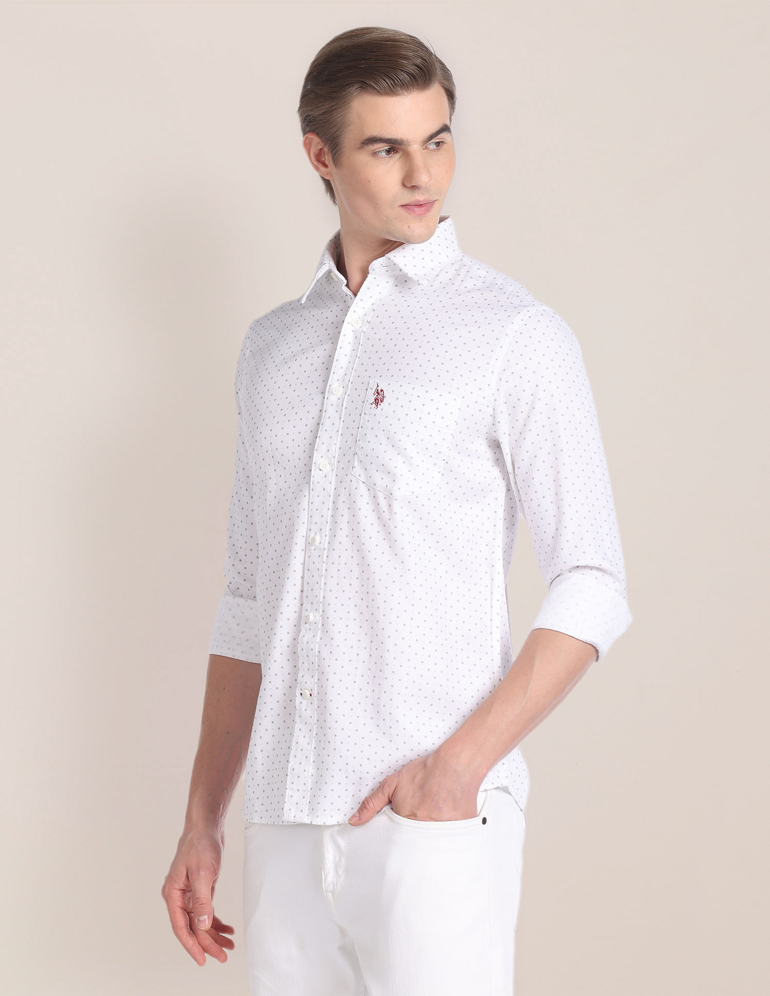 U.S. Polo Assn. Geometric Print Cotton Shirt
