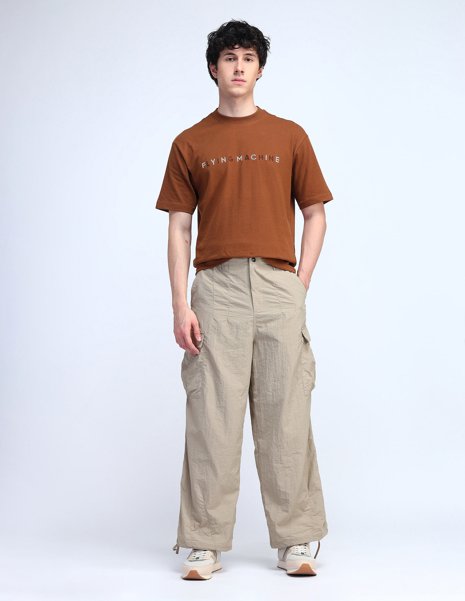 Flying Machine Cobain Loose Fit Mid Rise Cargos