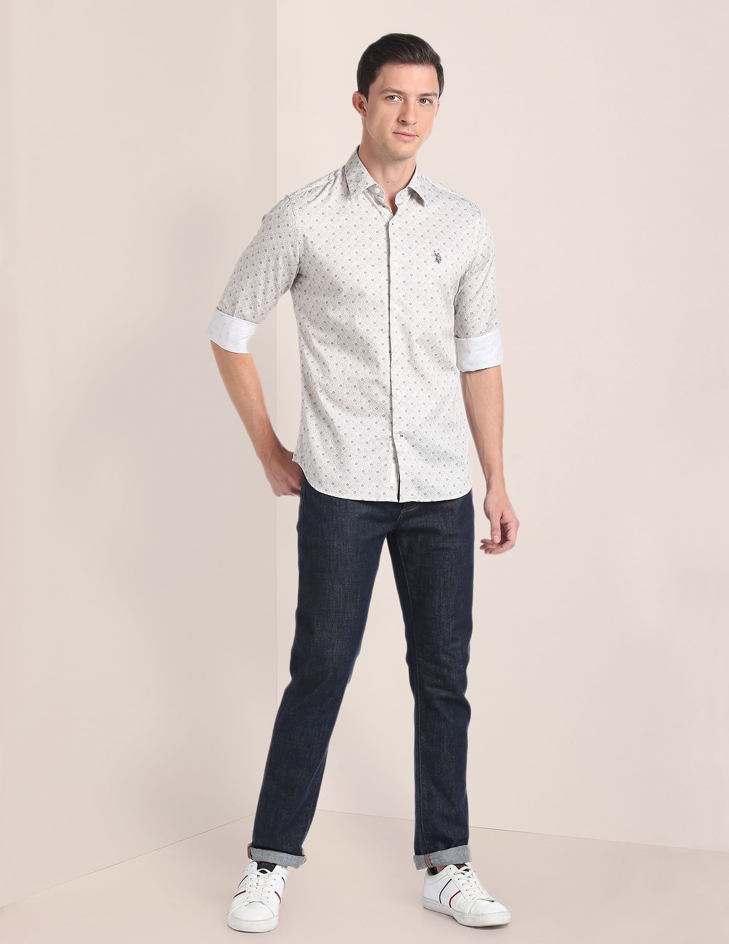 U.S. Polo Assn. Cotton Satin Floral Shirt