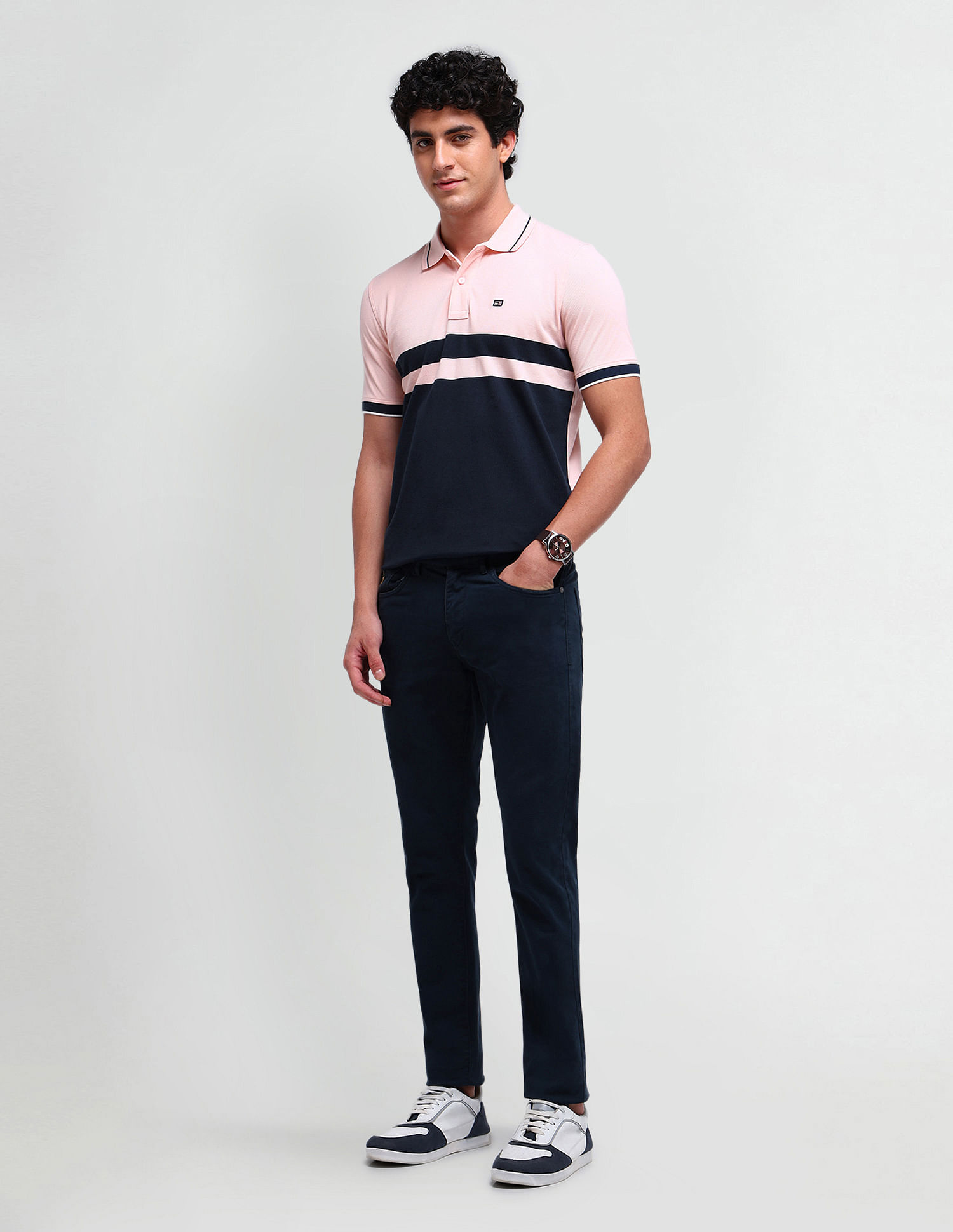 Arrow Sport Colourblocked Regular Polo Shirt
