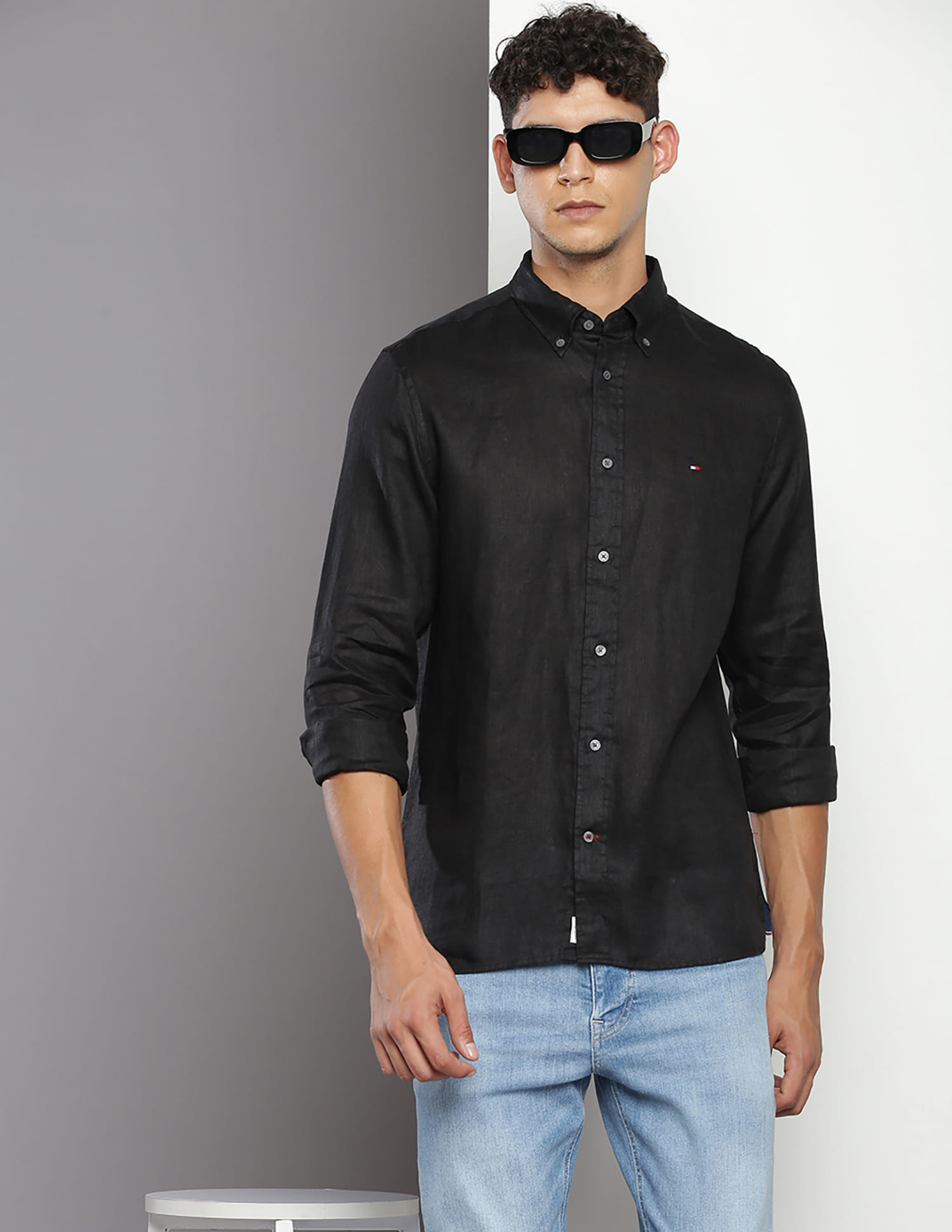 Buy Tommy Hilfiger Button Down Collar Premium Linen Shirt