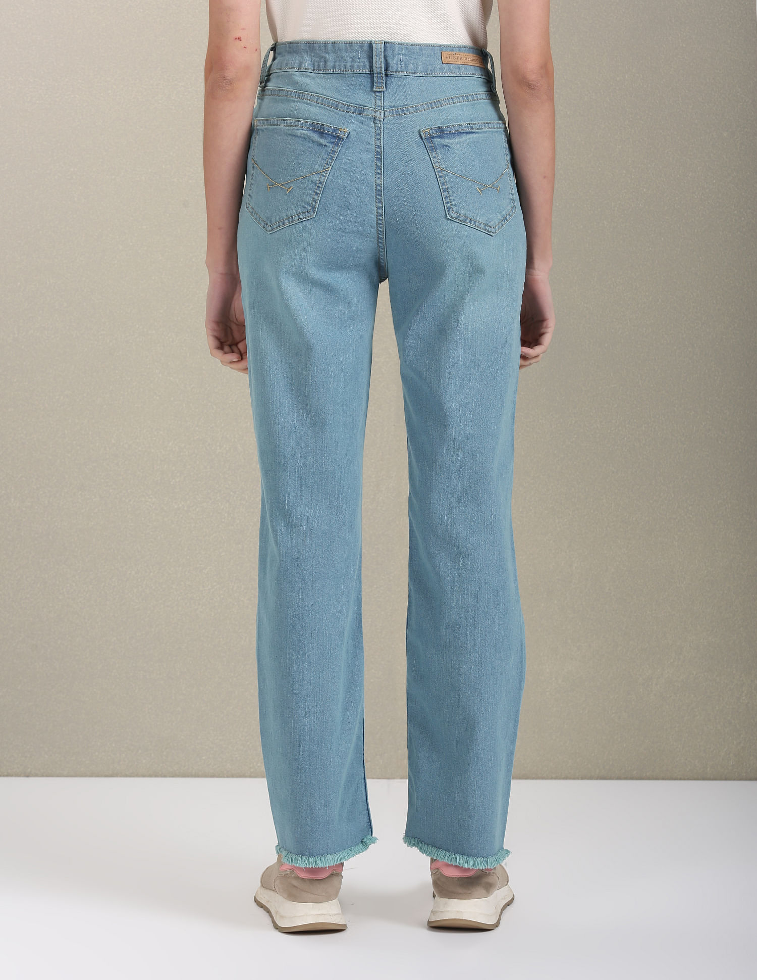 U.S. Polo Assn. Women High Rise Straight Fit Jeans