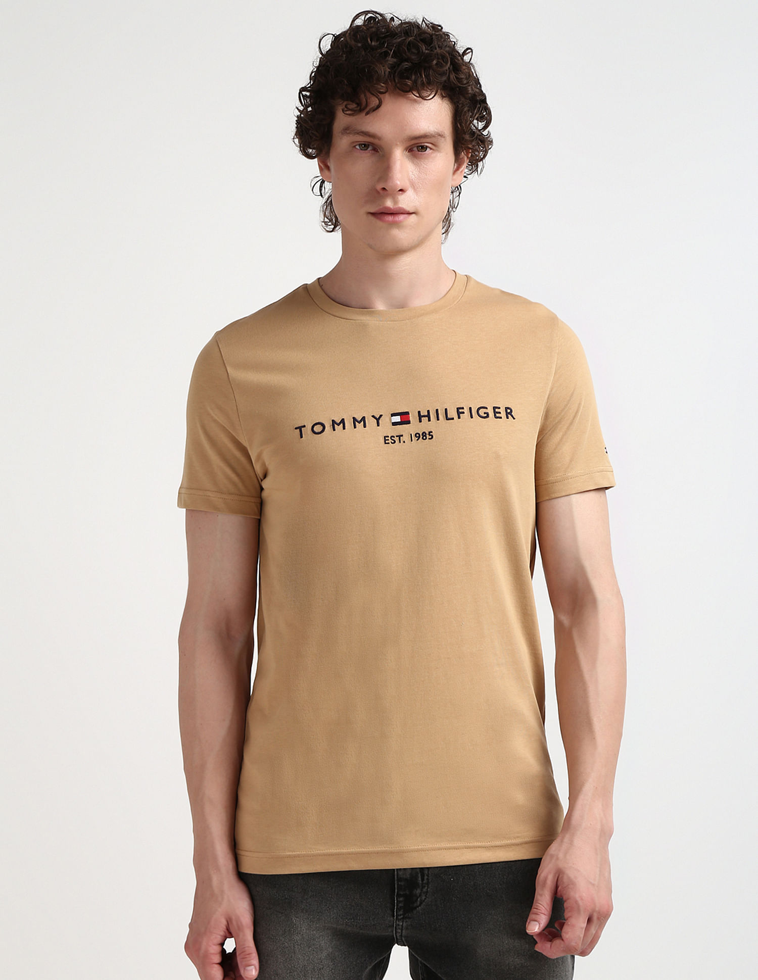 Tommy Hilfiger Crew Neck Embroidered Logo T-Shirt