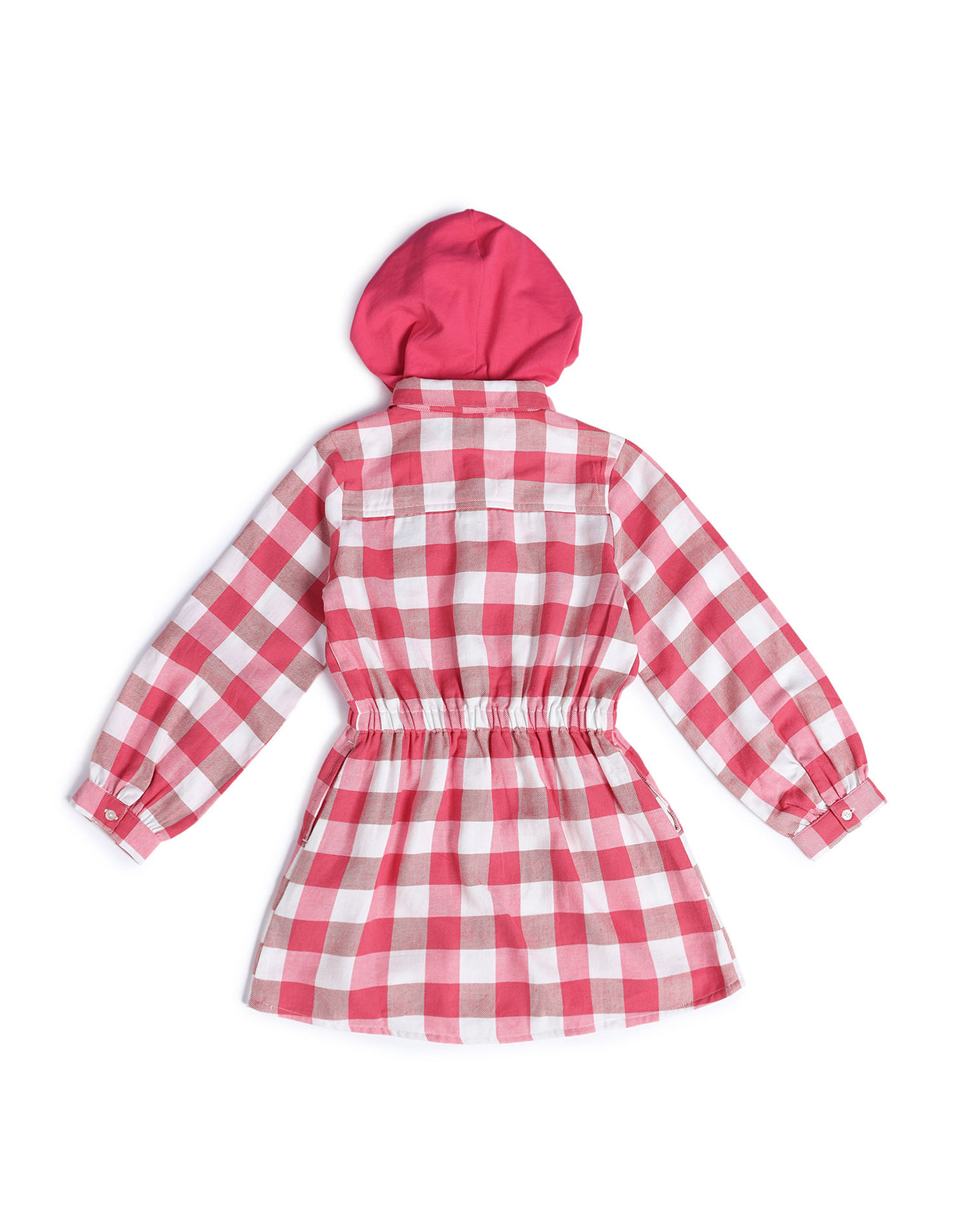 U.S. Polo Assn. Kids Girls Hooded Checked Dress