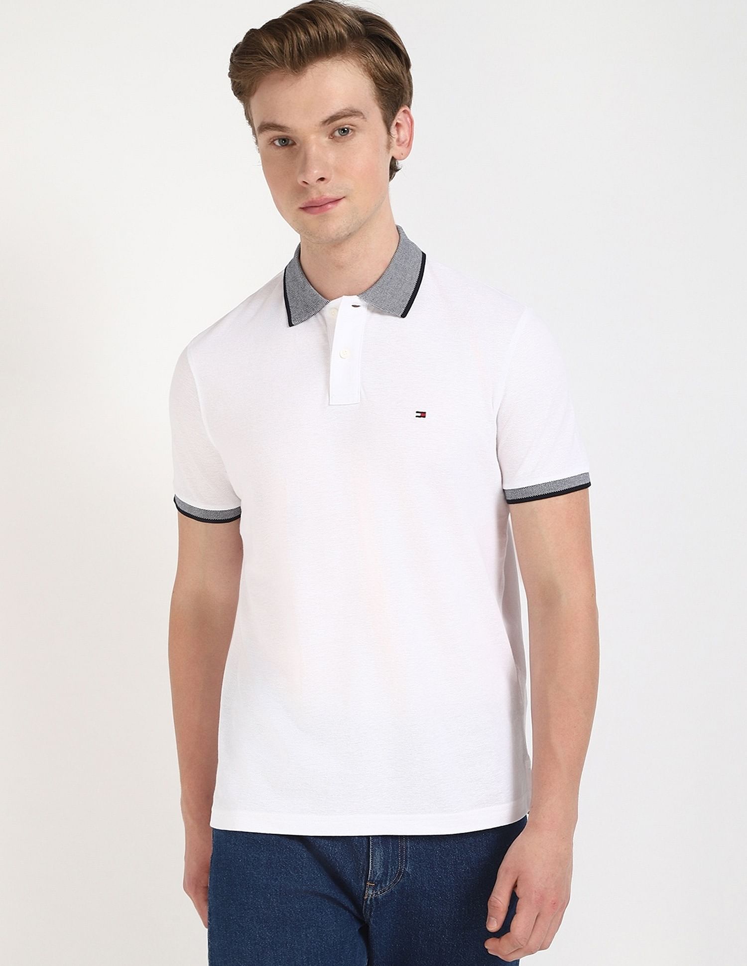 Tommy Hilfiger Solid Regular-Fit Cotton Polo Shirt